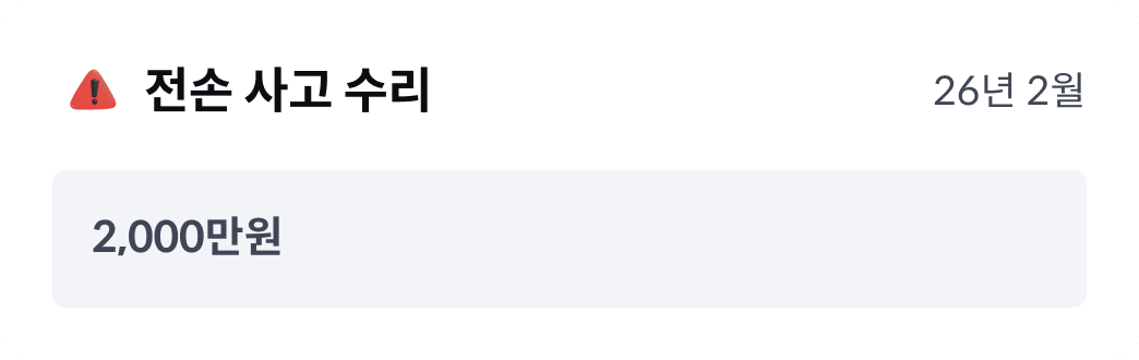 전손 사고 수리 이력 카드